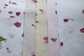 handmade paper dried rose petals