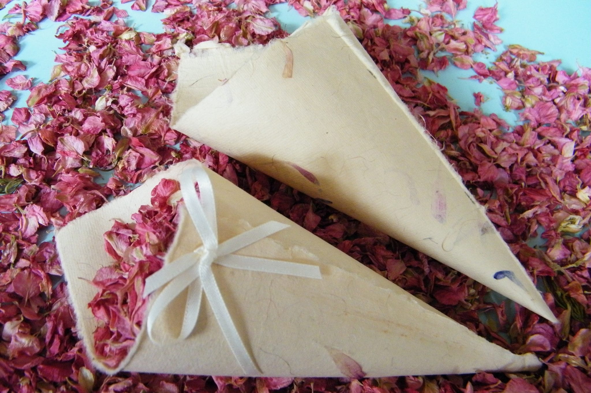 How to make paper confetti cones | Dried Flower Craft