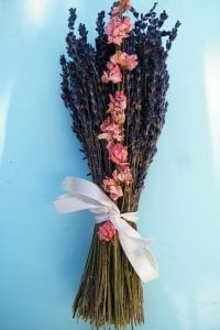 dried flower bouquet lavender delphinium
