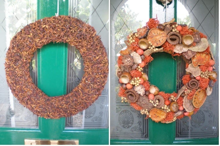 christmas wreaths with spices