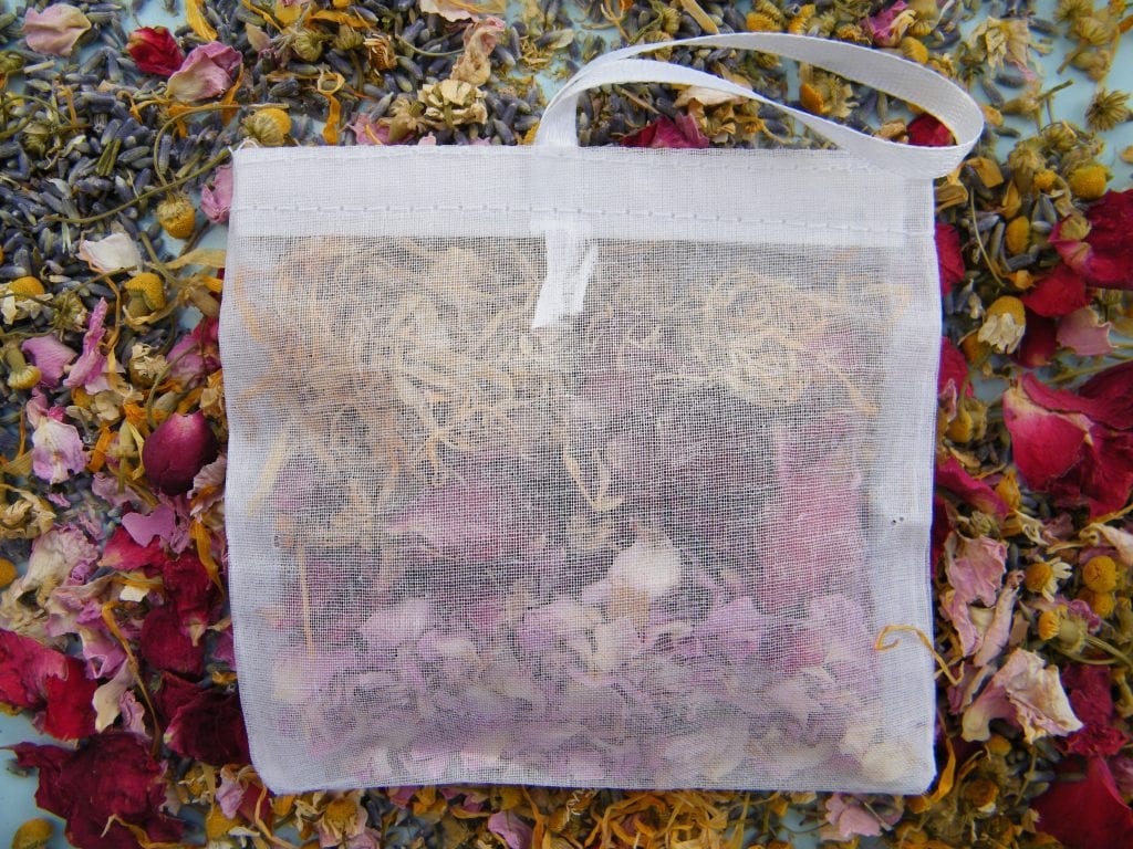 bath dried flowers sachets