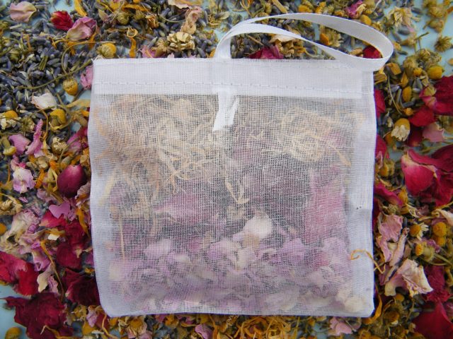 bath sachet dried flowers