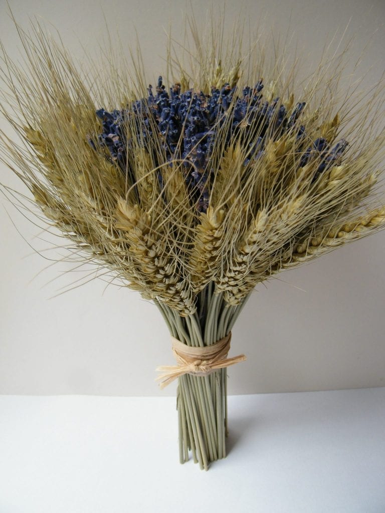 dried flower bouquet lavender bearded wheat