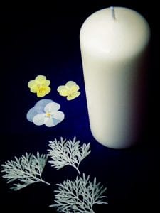 winter candle project pressed flowers