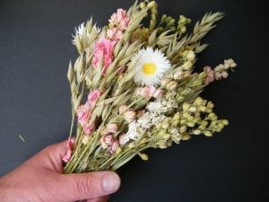 matching dried flower posy