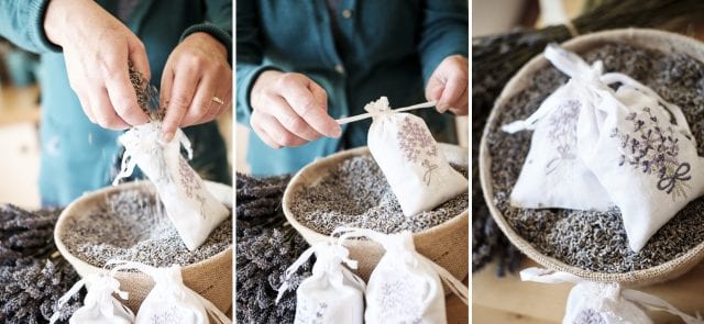 making dried lavender bags