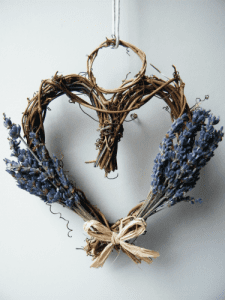 dried lavender heart wreath