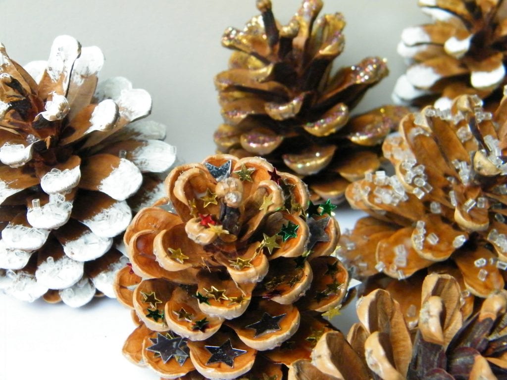 pine cones mixed decorations